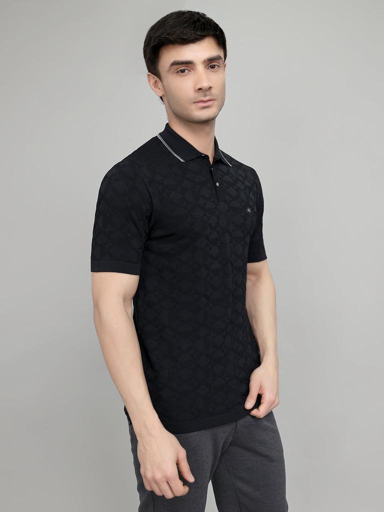 Monte Carlo Men Regular Fit Black Tshirt