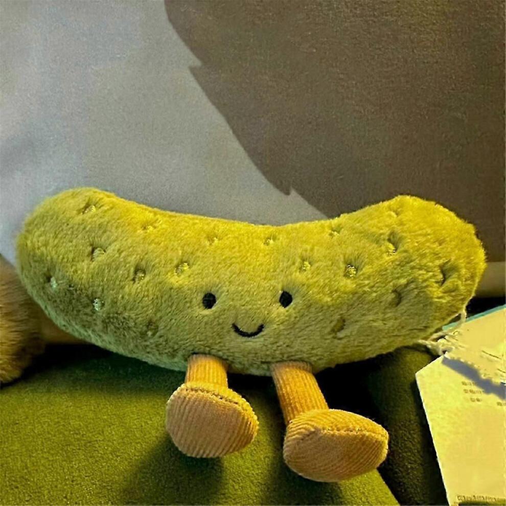 Grüne Gurken-Plüschfigur - kleines Gemüse-Kissen, Kuschel-Deko, emotional unterstützendes Kuscheltier, Geburtstagsgeschenk