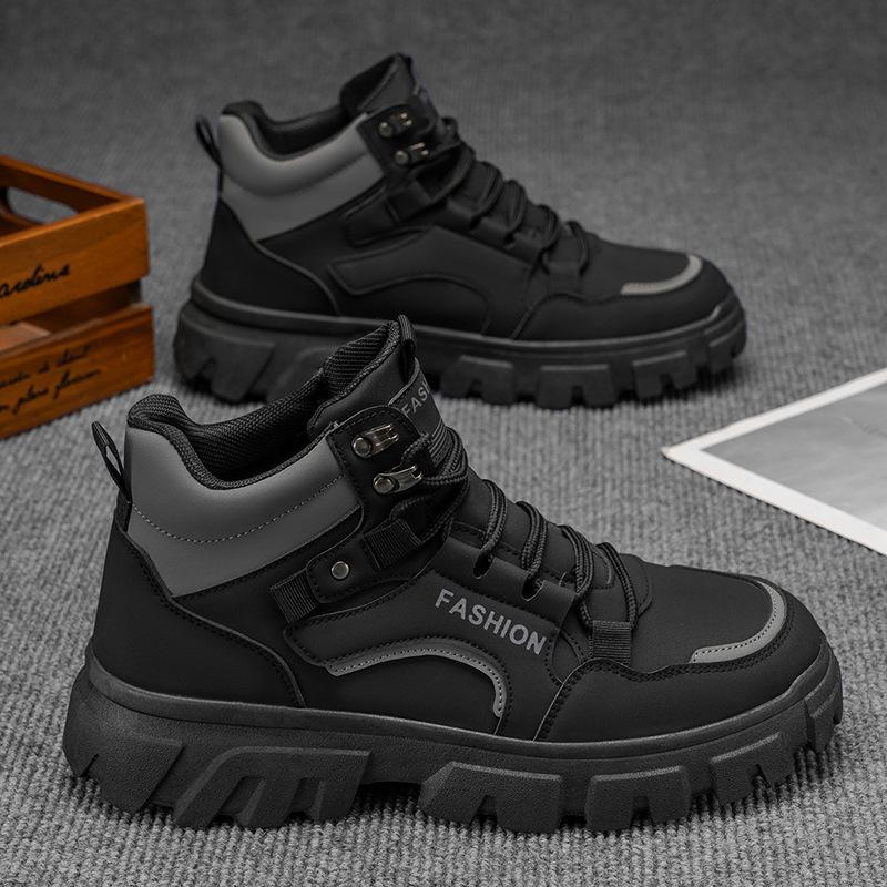 

Men Vintage Works Shoes Autumn Winter Non Slip Wear-resistant Safety Ankle Boots Outdoor Comfortable Climbing Shoes Botas Hombre 42 чорний