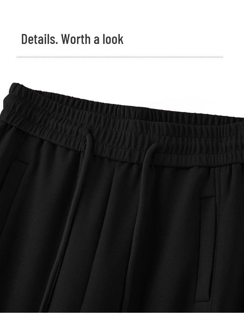 Elegant Gray High-Waisted Wide-Leg Pants for Women - Autumn 2025 Collection, Loose Fit, Floor-Length Casual Straight-Leg Design
