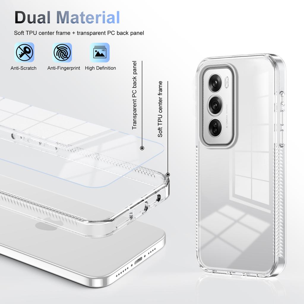 Compatible with OPPO Reno12Pro Anti-slip Phone Case, Realme 12Pro Transparent A79 Shockproof A38 Protective Case
