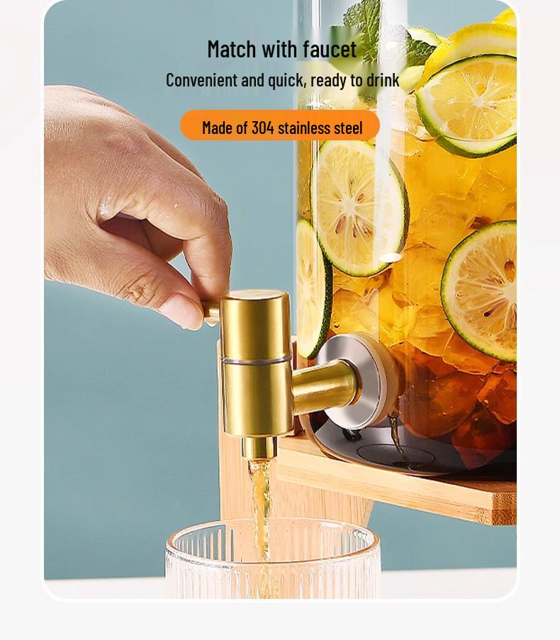 Large Capacity Glass Beverage Dispenser with Faucet for Cold Drinks and Fruit Tea