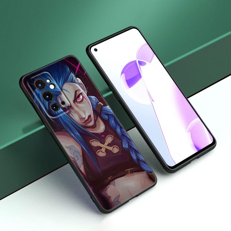 Arcane Jinx Anime Black Silicone Phone Case For OnePlus 9 10 11 12 ACE 2V Pro 9RT 10T 10R Nord CE 2 3 Lite N10 N20 N30 5G