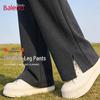 Baleno Women's Herringbone Wide-Leg Casual Pants