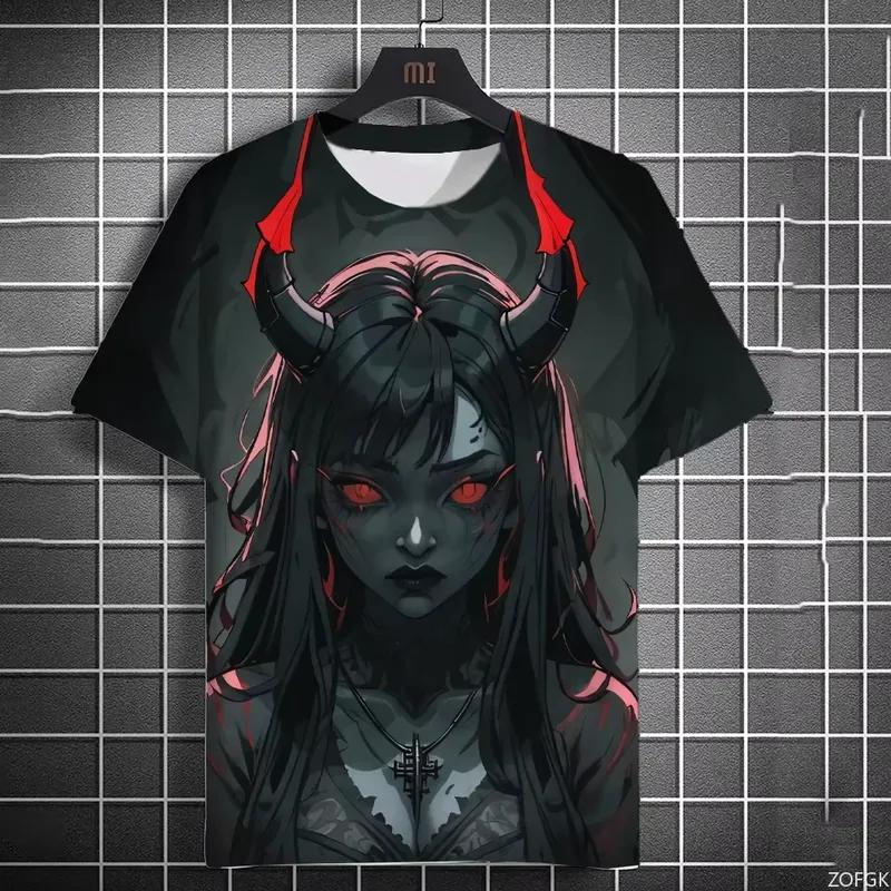 3D Printed 2026 New Anime Girl Pattern Women's T Shirt Summer Short Sleeve Fashion Casual Oversized Top Streetwear Cool Gift