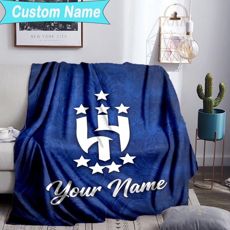 Custom Name Blanket Hilal FC Crest Blanket Bedding Blanket for Travel, Camping, Living Rooms, Offices, Sofas, Fan Christmas Gift