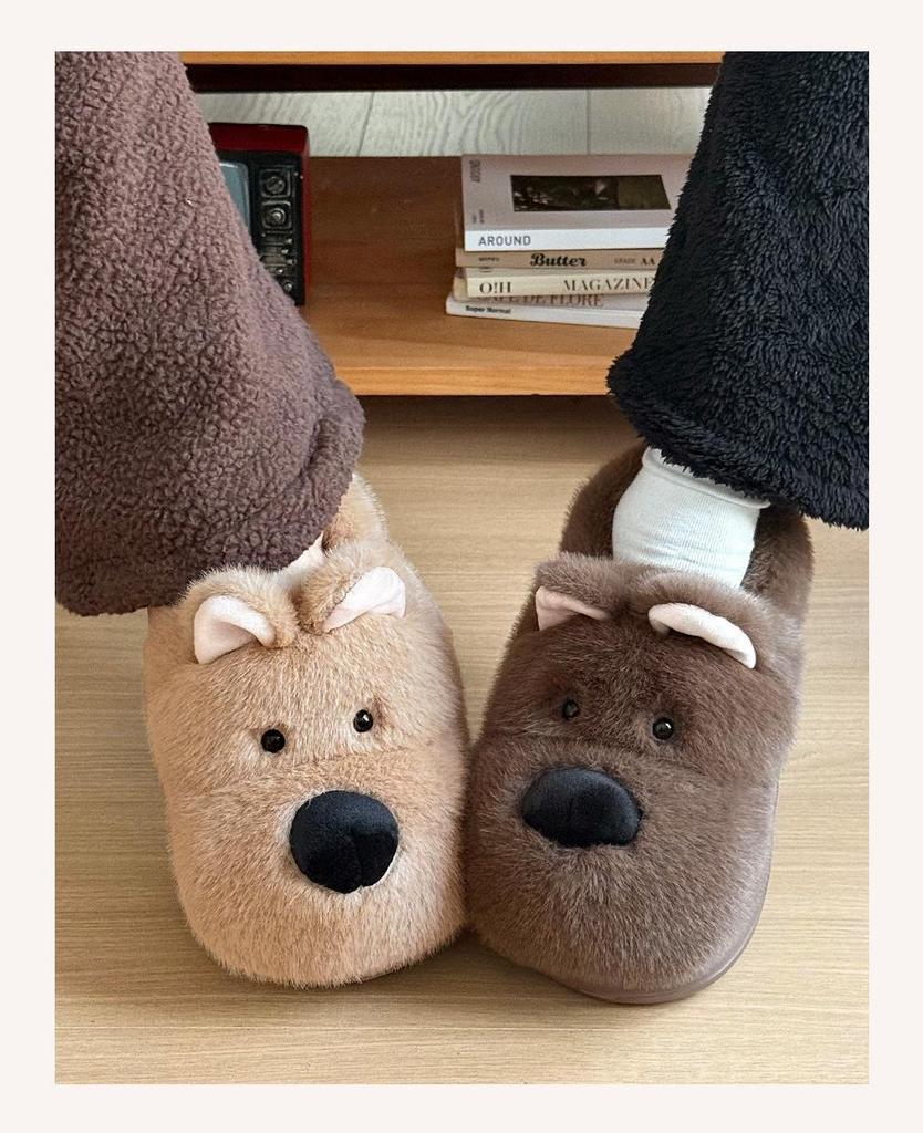 Warm Winter Cartoon Cotton Slippers for Men and Women - Heel Cover, Anti-slip, Suitable for Outdoor Wear