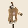 Fleece Baseball Jacket for Pets Autumn Winter Warm Pet Sweatshirt Fluffy Cozy Dog Cat Hoodie