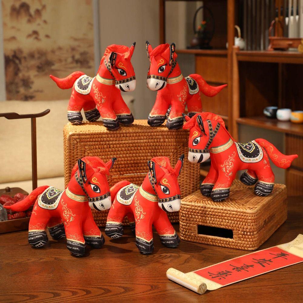 Lively Cute Design Year of Horse Plush Toy Horse Mascot Plush Toy  New Year Celebration