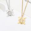 Cartoon Japanese Manga One Piece Luffy Hollow Skull Pendant Necklace Anchor Jewelry Fashion