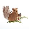 Cartoon Squirrel Hanging Decoration With Pinecone Accent Holiday Decoration For Christmas Gifts