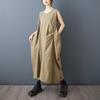 Sleeveless Plus Size Cotton Vintage New In Dresses for Women Casual Loose Long Summer Dress