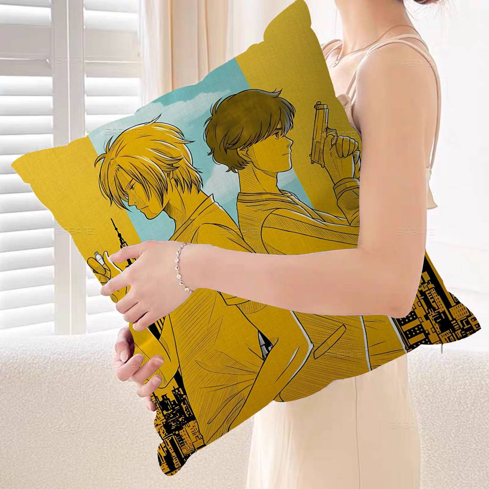 Banana Fish Pillow Cover for Bedroom Room and Living Room Sofa Decorative Cushion Cover