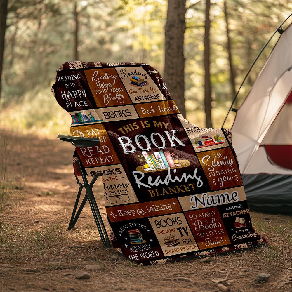 Reading Adventures In Book World Customizable Outdoor Blanket Customize Your Name Ultrasoft Versatile For Picnics Outdoor Travel And Camping Sofa