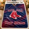 Flannel BlanketBoston Red Sox Custom Name Text Personalized Soft Warm Throw Blanket Home Decor Gift