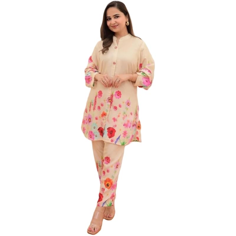 Leriya Fashion Ethnic Co Ord Set for Women Western Wear | Kurta Set for Women | 2 Piece Kurta Set | Kurta with Pant for