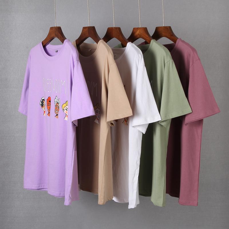 Hirsionsan Gothic Character Printed T Shirt Women Harajuku Soft Summer Cotton Tshirt Korean Loose Tees Ins Casual Female Tops Cute Cartoon Tees