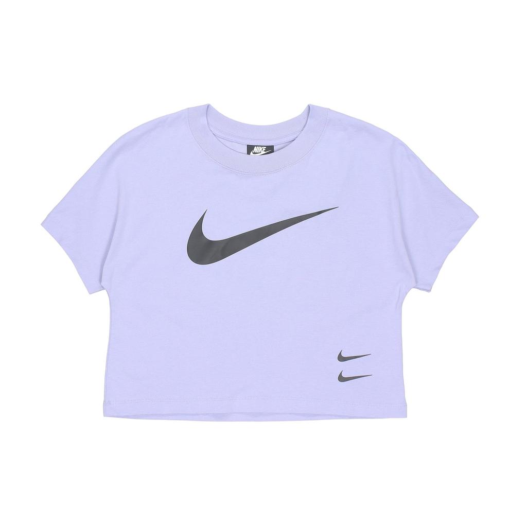 Nike Crop Tops Women's Purple Crew Neck Moderate CJ3765-569