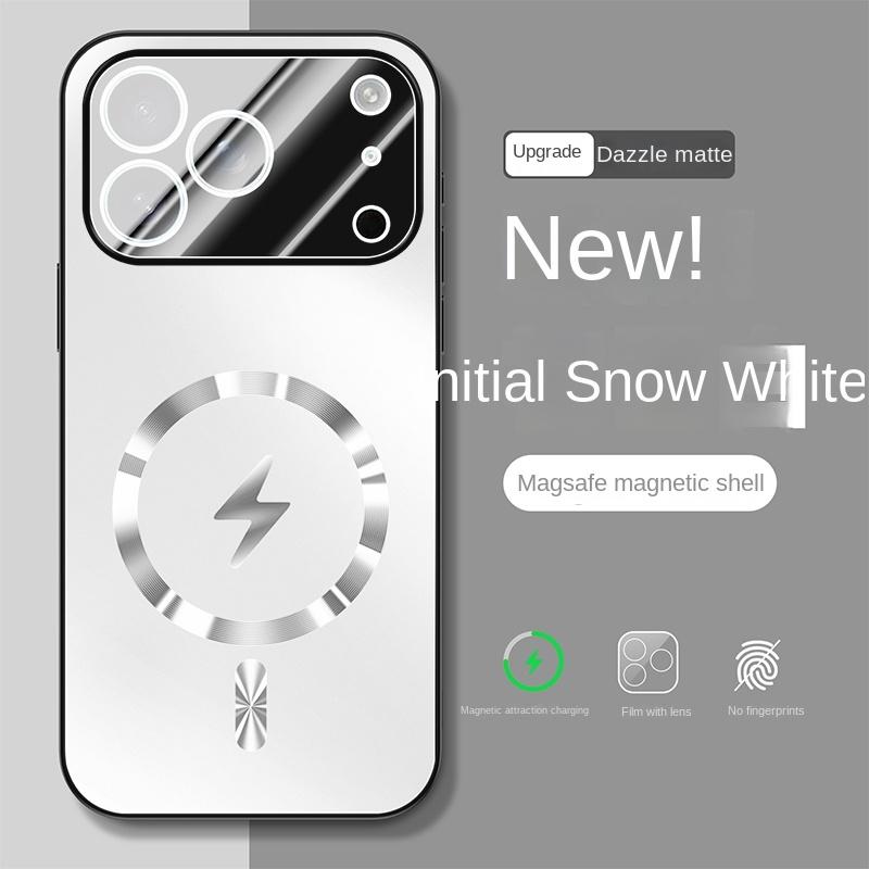 

For iPhone 17 Pro Max 17 17Pro Tempered Glass Matte Magnetic For Magsafe Wireless Charging Case Shockproof Soft Hard Cover Iphone 17 Pro Max белый