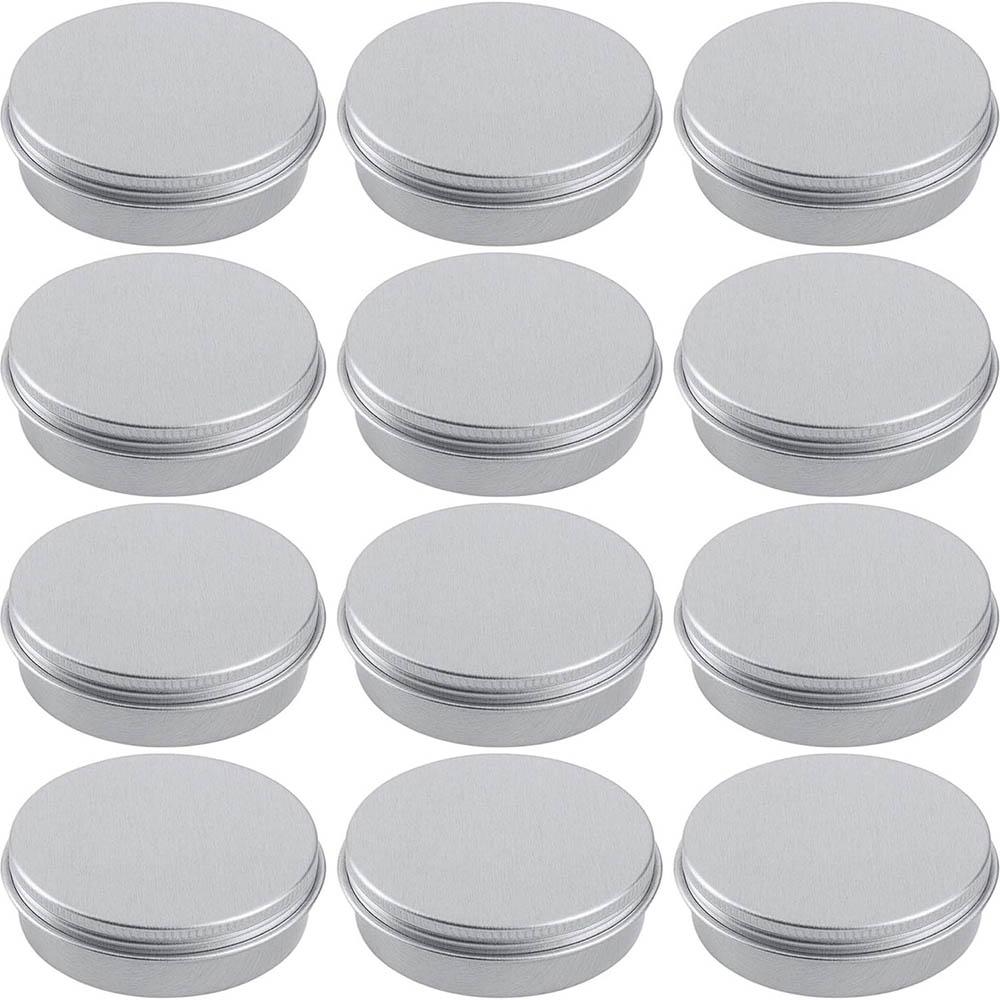 2 Ounce Aluminum Tin Jar Refillable Containers 60ml Aluminum Screw Lid Round Tin Container Bottle for Cosmetic,Lip Balm,Cream