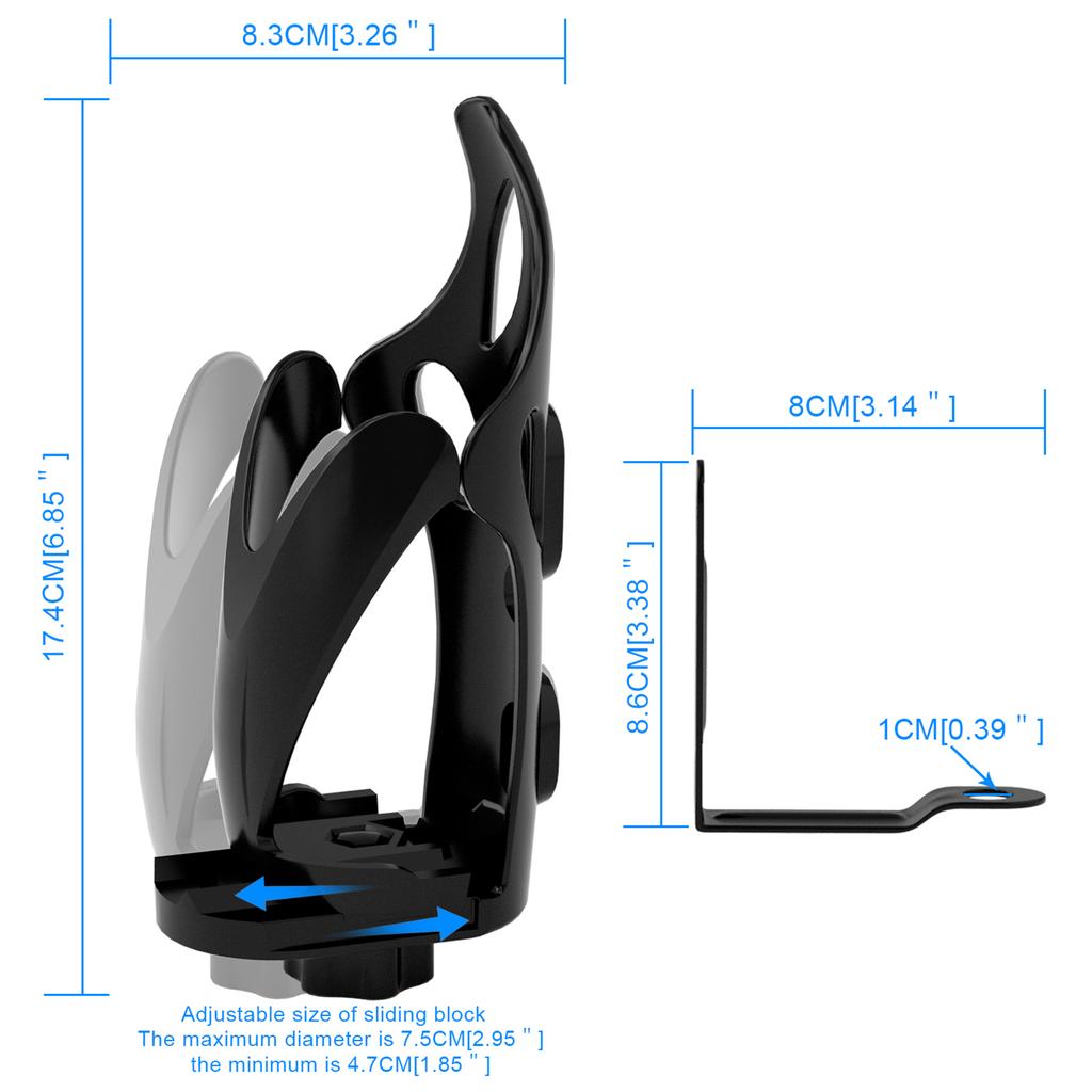 Motor Adjustable Handlebar Cup Holder Bottle Mount Bracket Black B For Scooter