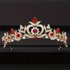 Baroque Red Crystal Tiaras and Crowns Prom Rhinestone Bridal Diadem Crown Taira for Women Wedding Hair Accessories Jewelry Crown