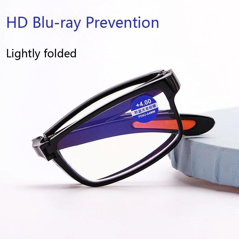 Portable Folding Reading Glasses Fashion Retro Anti-blue Light Presbyopia Eyeglasses Men Women Computer Eyewear +1.0 To +4.0