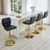 Bar Stool Height-Adjustable 62-83cm, 360 degrees Swivel Chair with Backrest & Footrest, Ergonomic Kitchen, Black Faux Leather, 136kg