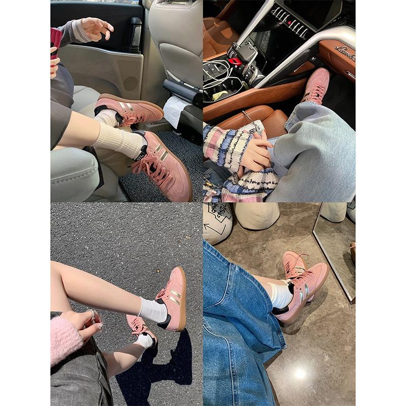 Fashion Women's Sports Shoes, Flat-soled Dexter Shoes, Retro Casual Sneakers, Lace-up, White Shoes, Versatile Color Matching, Autumn