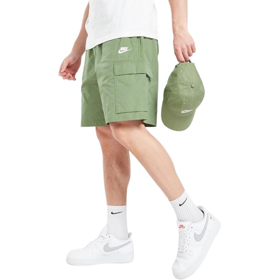 Nike Embroidered Logo Elastic Waist Shorts Men Bottoms Green FB1246-386