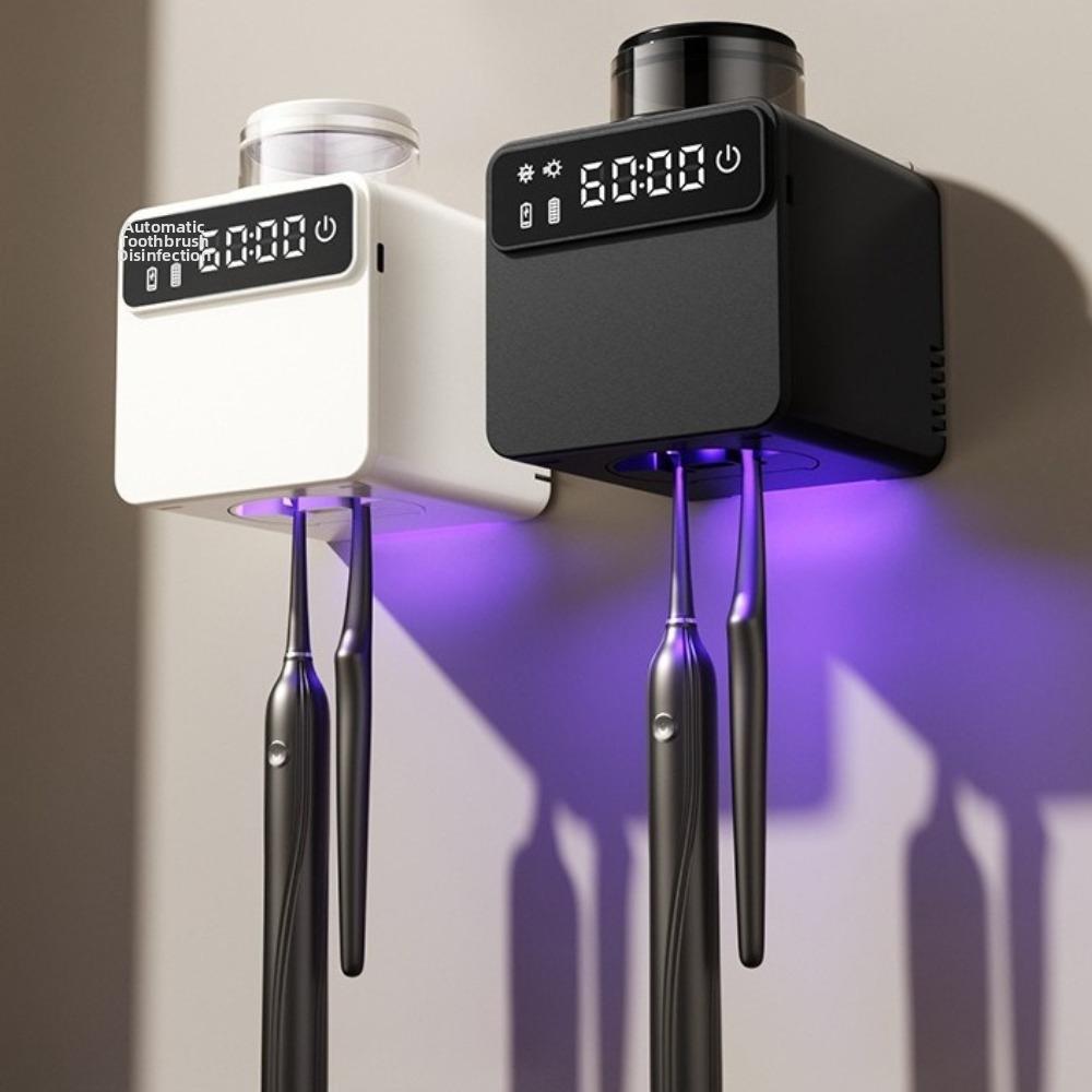 Wall Mounted Electric Toothbrush UV Sterilizer 2 Toothbrushes Slots Smart Toothbrush Rack Hotel