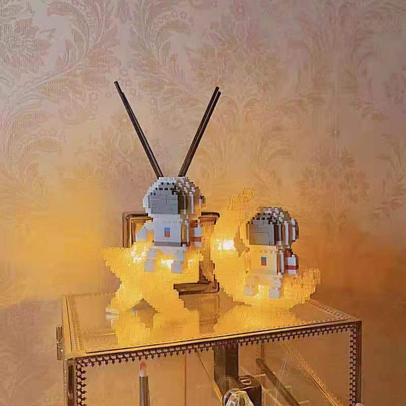Astronaut Baustein Lit Space Mondsatellit Diamantbaustein Bauspielzeug Geeignet für Kinder