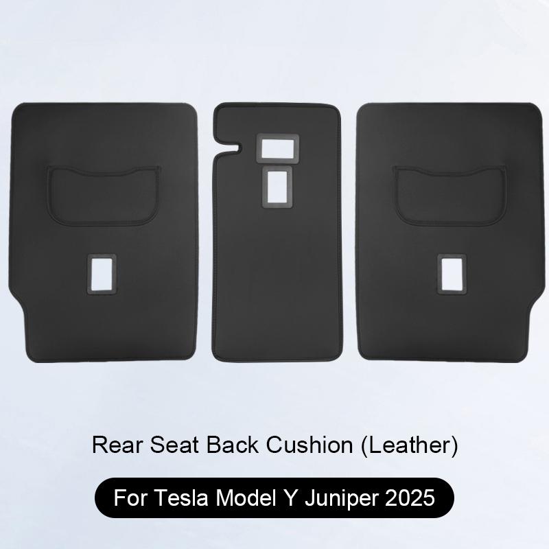 Para Tesla Model Y Couro Juniper Protetor de Encosto de Banco Traseiro Almofada Protetora de Encosto Modelo 3/Y 2021-2025 Protetor de Encosto Tapete Anti-sujeira