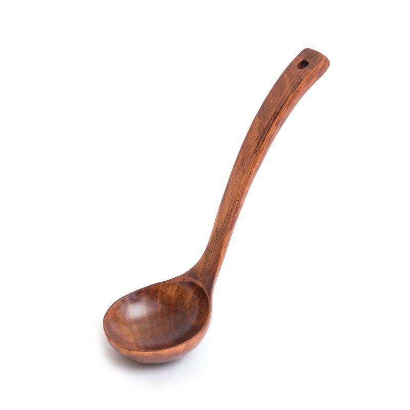 Creative Handmade Wooden Spoon Long Handled Wooden Soup Spoon Kitchen Cooking Utensil Tool Household Kitchen Cooker Tools 23.5cm