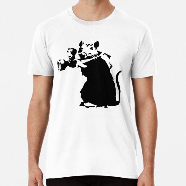 

Banksy Rat Photographer Premium T-Shirt S to 5XL Made in the AU/USA T-Shirt S