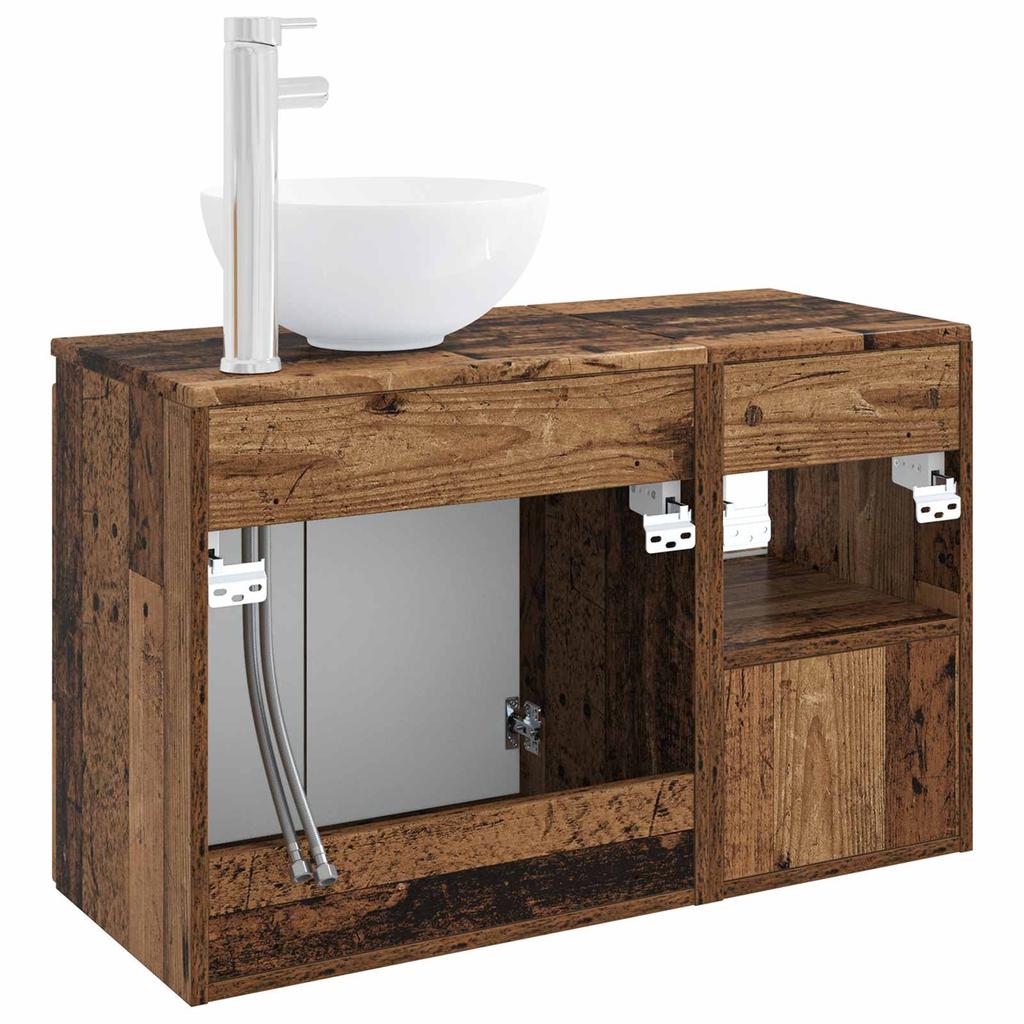 Bathroom Furniture Set 2 pcs Reclaimed Wood Engineered Wood