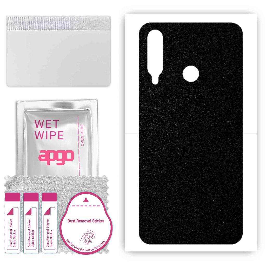 apgo Protective Skin Sticker for the Back Compatible with Honor 20 Lite, Wrap Film, Foil, Vinyl - Pattern Matte Black