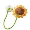 Multipurpose Handmade Crochet Sunflower Car Rearview Mirror Decoration Charm Ornaments Auto Interior Accessories Car Decor