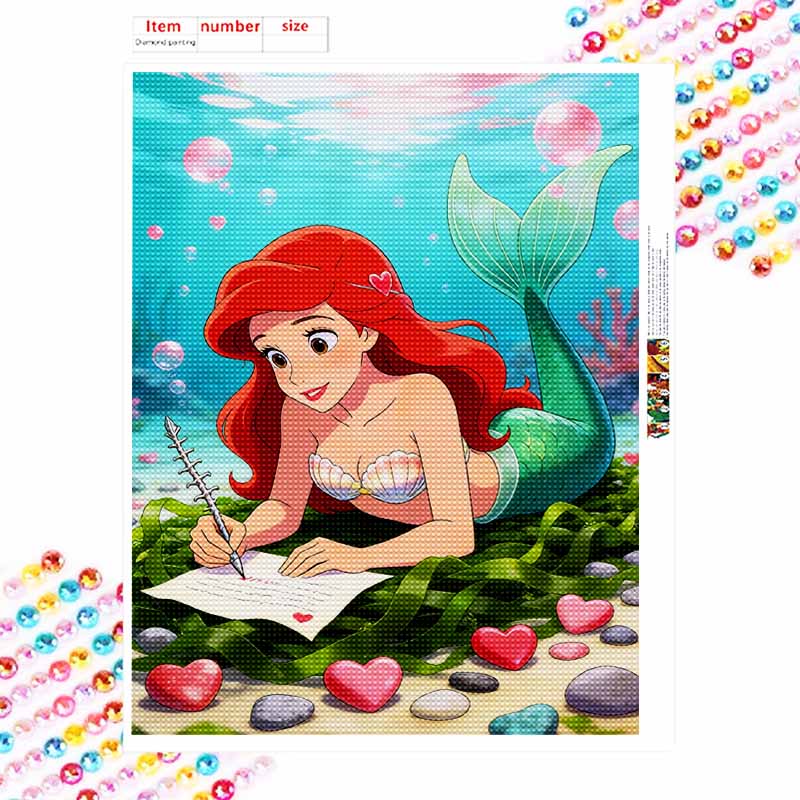 Disney Diamond Painting Kit Classic Ariel Mermaid Style Home Decor Craft Perfect Gift Idea Diamond Art