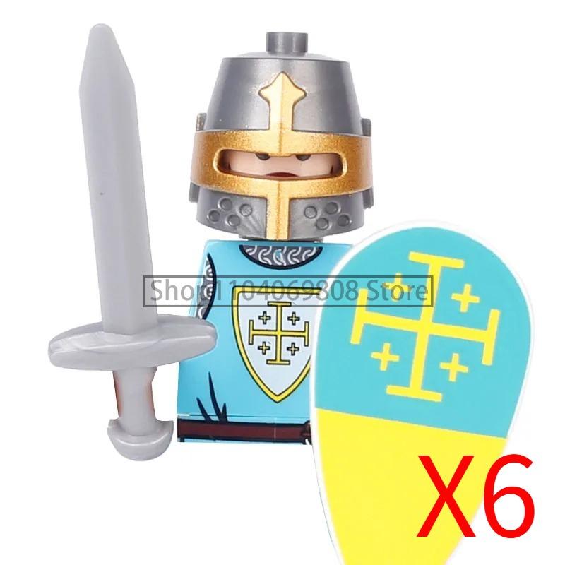 MOC Medieval Military Figures Building Blocks Castle Militia Soldier Dragon Gothic Knight Helmets Swords Shield Bricks Toys N06
