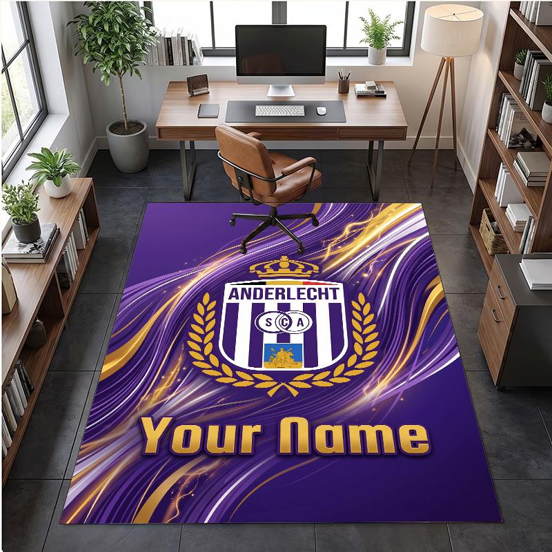 Crystal Velvet Rug Anderlecht FC Print Custom Name Text Floor Mat Home Decor