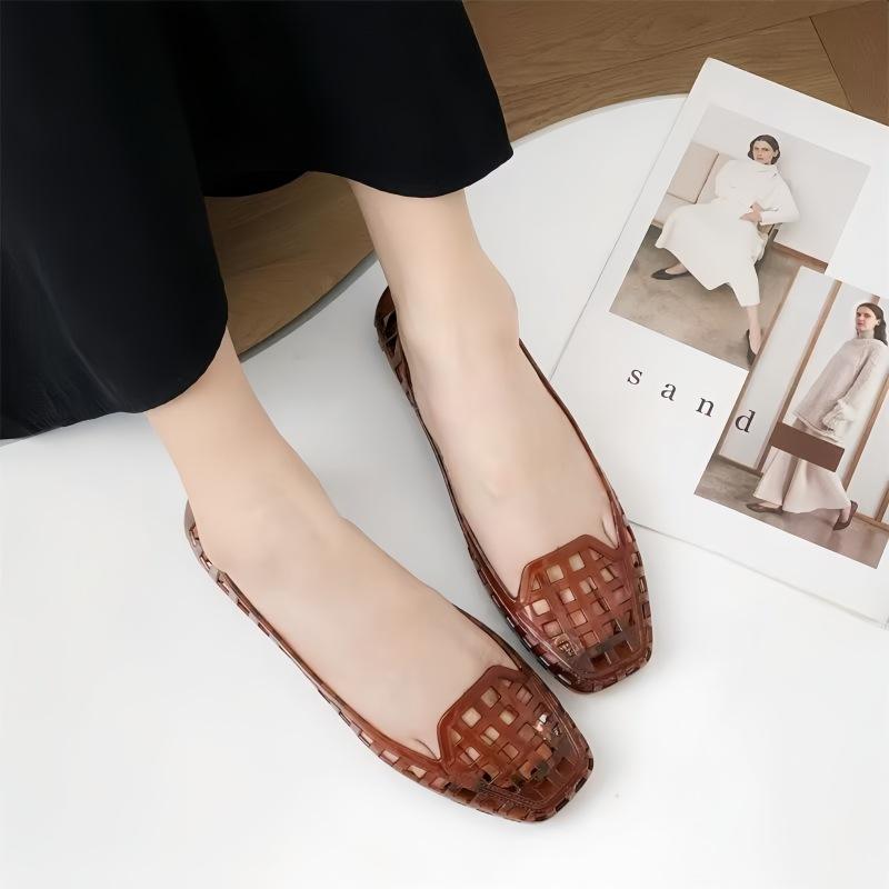 Dámské venkovní ležérní mělké želé sandály a pantofle