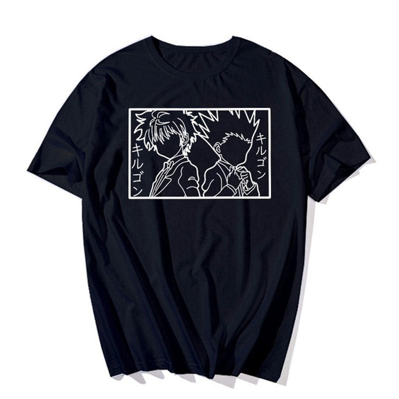 Mote Anime Figur Unik Hunter X Hunter Kurapika Herre T-skjorte Killua Zoldyck Print Harajuku T-skjorte Unisex kortermet Anime T-skjorte