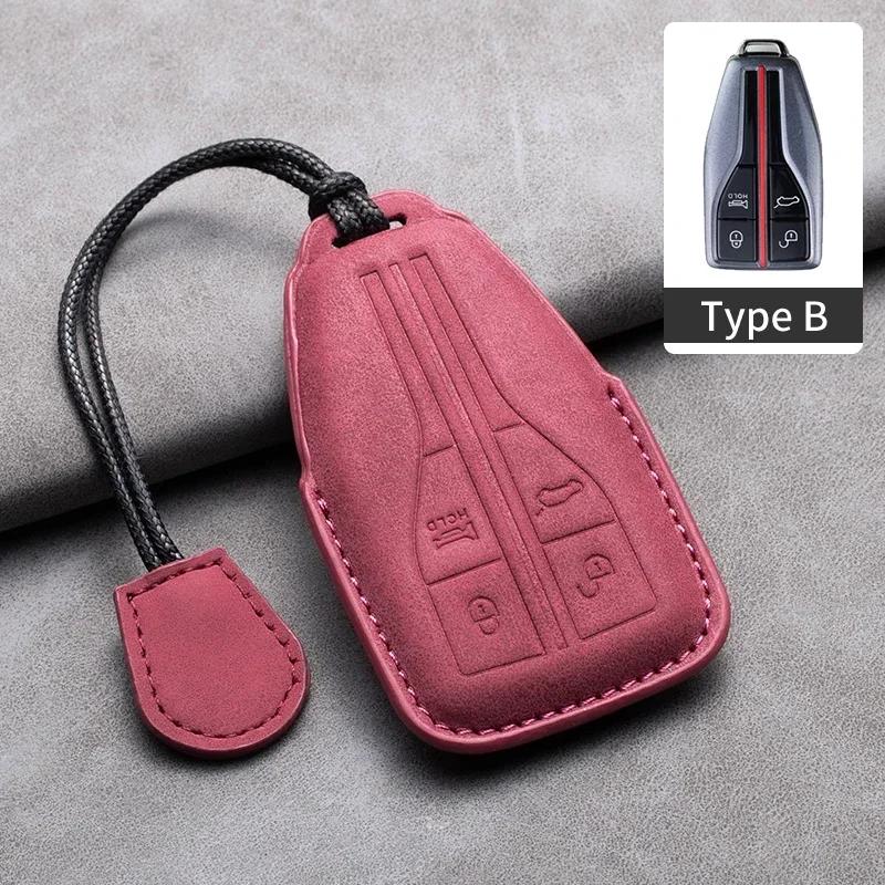 Leather Car Key Case Cover Holder Keychain Shell for FAW Hongqi HS5 H5 H6 H9 HS7 H7 L5 HS3 EH7 HQ9 LS7 EQM5 EHS9 S9 SHS7