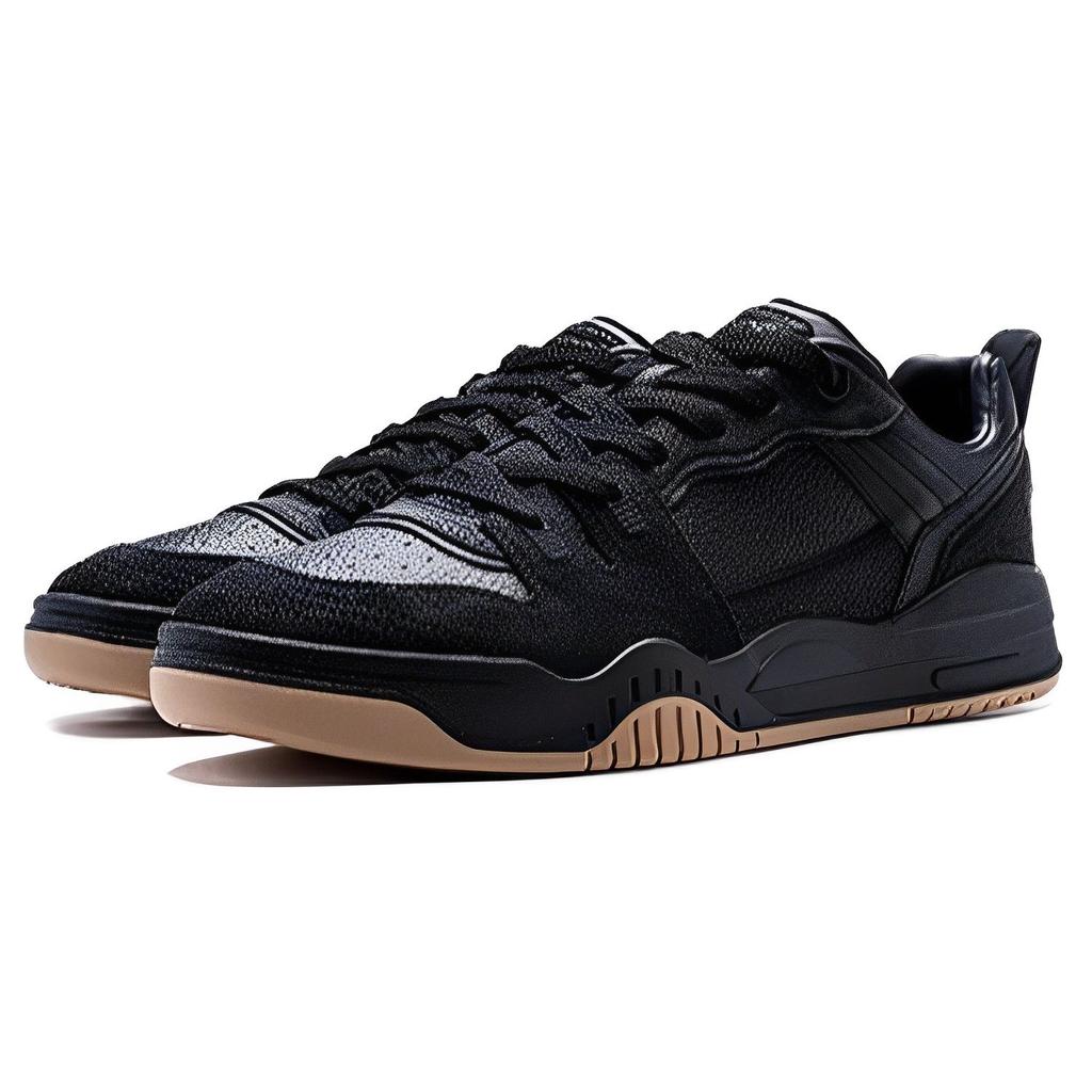 Li Ning Jiang Yue Wear Resistant Lightweight Low Top Skate Shoes Men Skate Shoes Black AGCT293-2