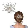 LYKAA Hair Comb Clip for Women & Girls with Pearl & Crystal | Bridal Wedding Hair Accessories | Elegant Rhinestone Side Comb Pin for Bun, Juda, Part