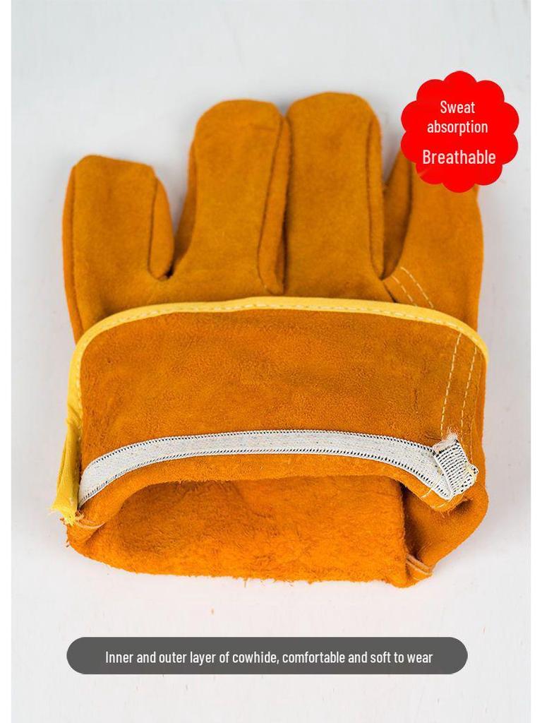 Cowhide Wear-Resistant Welding Gloves - Anti-Scald, Soft, Protective Labor Gloves