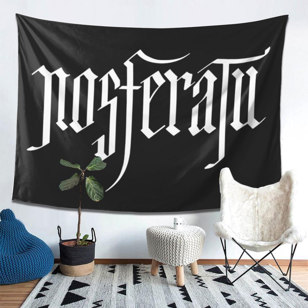 Nosferatu 2024 Movie Logo Tapestry Wall Hanging Aesthetic Home Decoration Tapestries for Living Room Bedroom