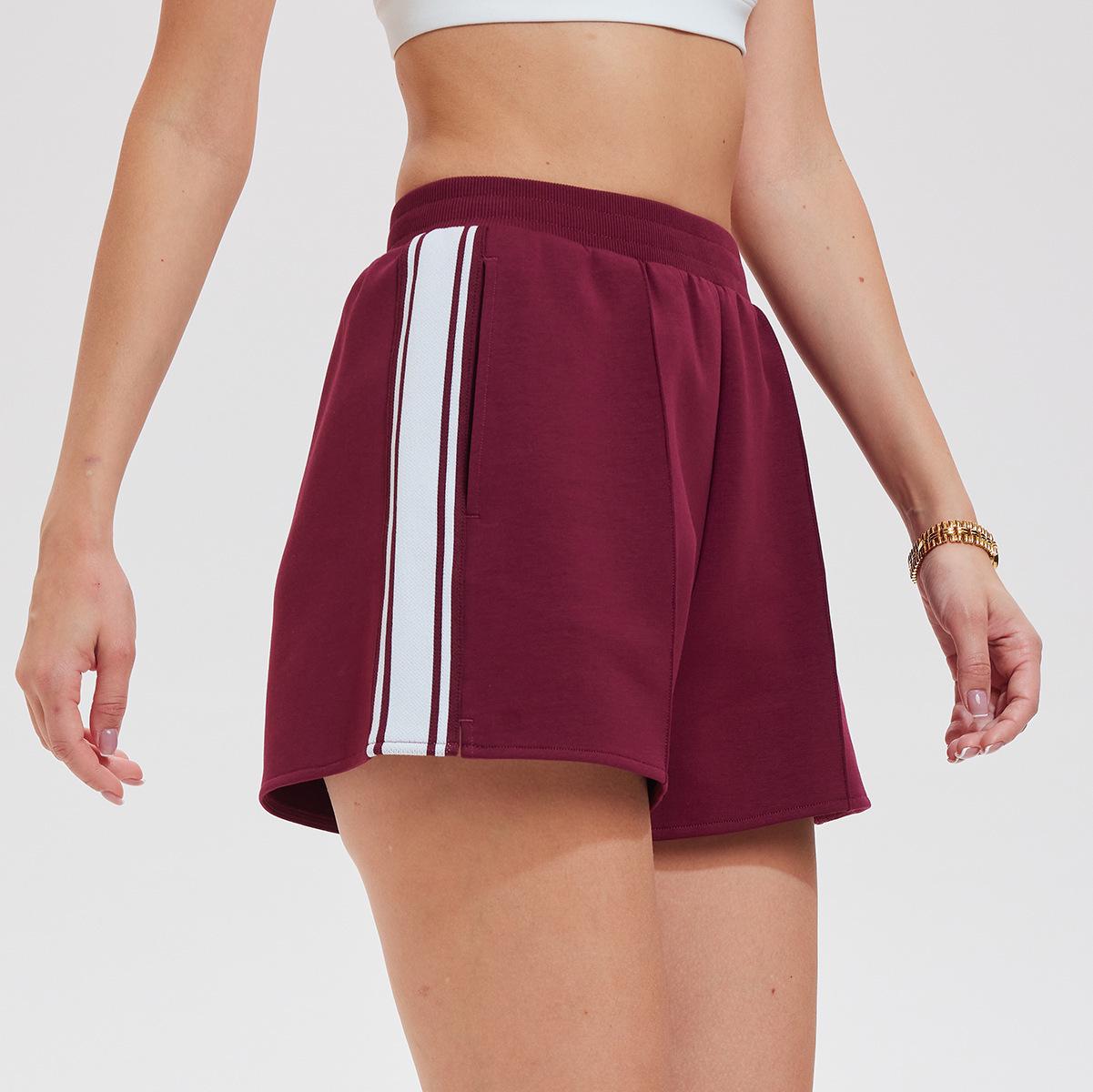 

Новые женские спортивные шорты в полоску с высокой талией – Свободный, стройнящий крой для бега, фитнеса, йоги L