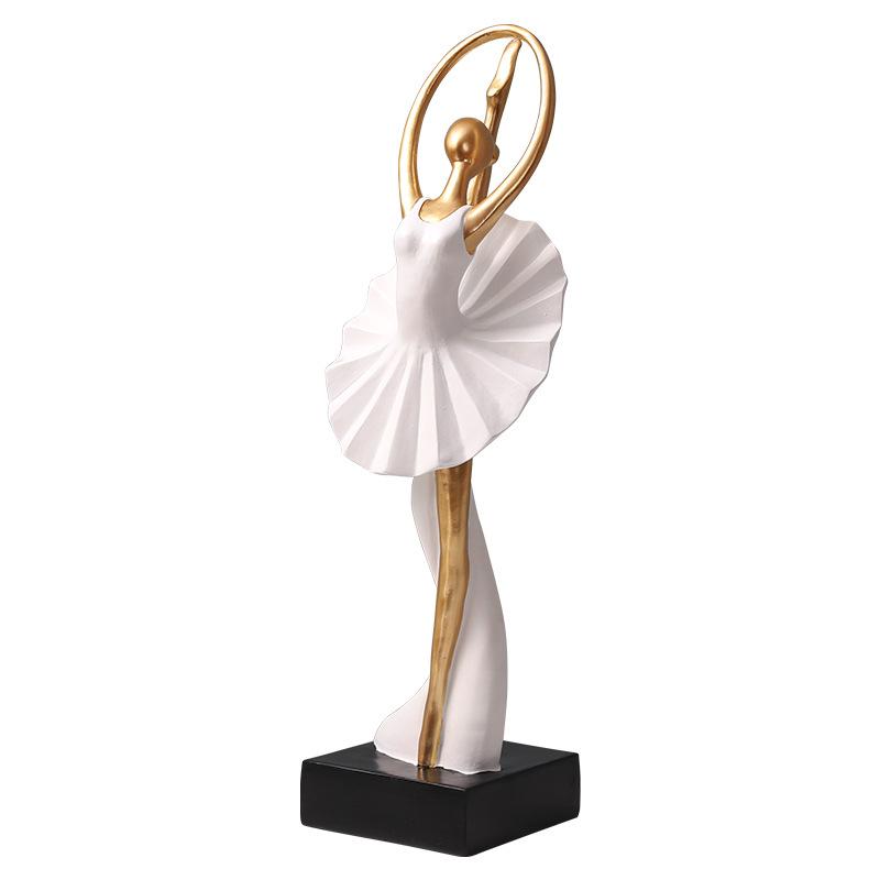Modern Creative Ballet Dancer Girl Figure Resin Ornaments Children's Room Figurines Decoration Home Office Desk Sculpture Crafts